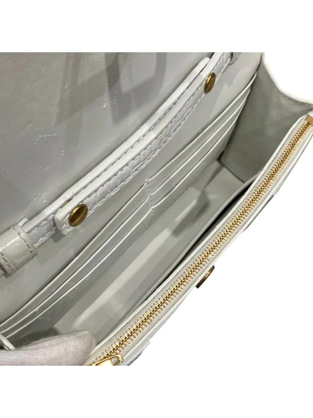 Balenciaga Hourglass Chain Wallet Shoulder Bag Leather